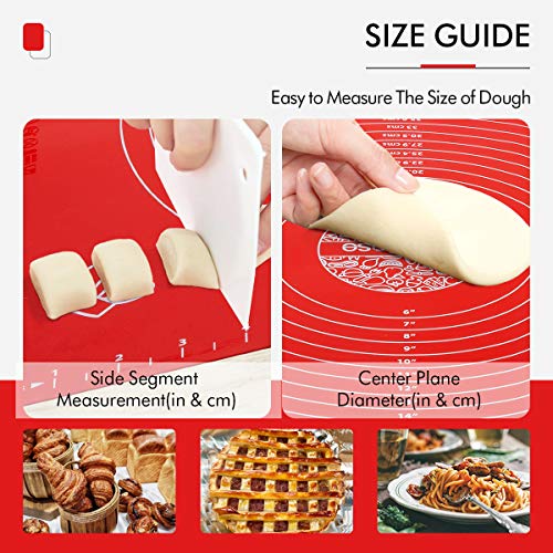 Silicone Pastry Mat with Measurements Bake Base Thick Nonstick Baking