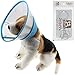 Pet Plastic Clear Cone Recovery E-Collar with Dots Design Soft Edge for Small Dogs & Cats (Medium, Blue)