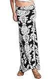 LeggingsQueen Women's High Waisted Rayon Spandex Printed Maxi Skirt