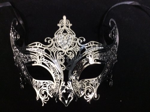 Luxury Silver Queen Masquerade Mask Venetian Design Masks Silver Colored Perfect for Mardi Gras Majestic Party Halloween Ball Prom by Unknown