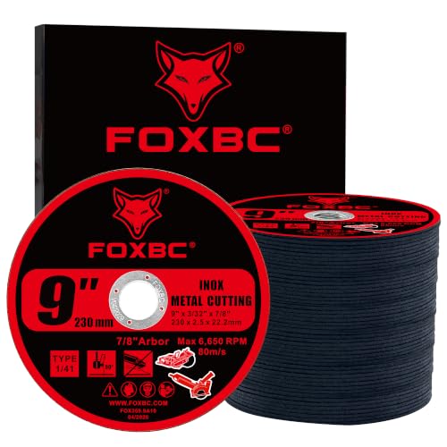 FOXBC 9 Inch Metal Cut-Off Wheel Discs, 9" x 3/32" x 7/8"
