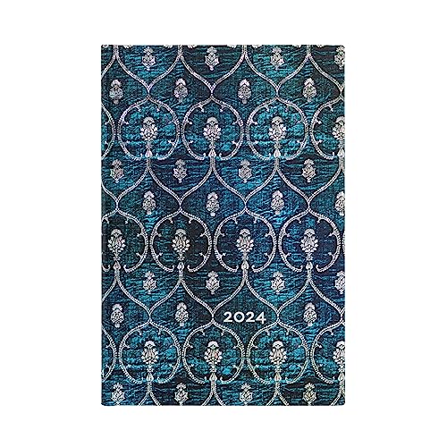 Paperblanks 12-Month Calendar 2024 Velvet Blue Horizontal Mini (95 × 140 mm)