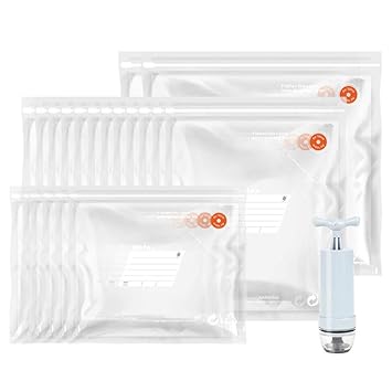 20 PCS bolsa de vacio para alimentos con bomba de vacio sellador ...