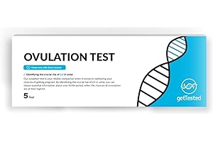 GetTested Ovulation Test Strips Kit for Women – Accurate LH Surge Predictor for Fertility Tracking – Easy at-Home Ovulation Detector for Optimal Conception Timing - 5 Tests