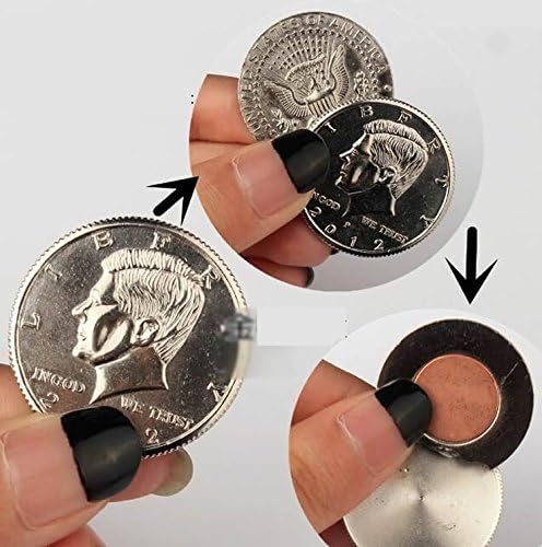 PomeLOL Appearing Magic Flipper Coin Gimmick Close Up Half Dollar Street Illusion Vanish Tricks