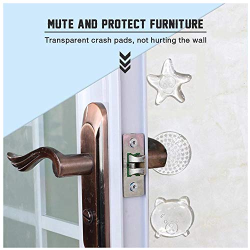 TTbuy Transparent Door Handle PU Crash Pad - Door Stopper Wall Protector - Clear, Quiet, Shock Absorbent Gel - Adhesive Bumper Protector, Wall Shield & Silencer for Door Handle (1 pcs, Starfish) - Thumbnail 7