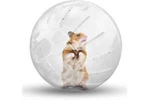 WNZQK Dwarf Hamster Ball 4.92inch Crystal Running Ball for Hamsters Run-About Exercise Fitness Wheels Toys Chinchilla Cage Accessories for Hamsters Less Than 4 inches 10 cm in Length (S, White B)