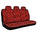 New Premium Grade 15 Pieces RED Zebra Print Low Back Front Car Seat Cover Rear Bench Cover and 4 Pieces Floor Mats Set
