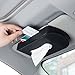 Mr.Ho Black Leather Car Visor Tissue Holder Mount, Hanging Tissue Holder Case for Car Seat Back, Multi-use Paper Towel Cover Case with One Tissue Refill for Car & Truck Decoration