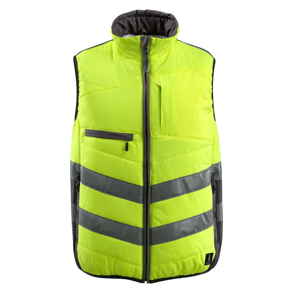 Mascot 15565-249-1718 Grimsby Safe Supreme Padded Water Repellent Class 1 Winter Gilet, Size S, Hi-Vis Yellow/Dark Anthracite