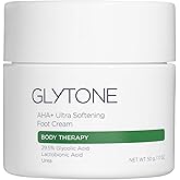 GLYTONE AHA+ Foot Cream for Dry Cracked Heels & Feet | Exfoliate, Hydrate & Retexturize Dry, Rough Foot with Exfoliating 29.5% Glycolic Acid, Moisturizing Lactobionic Acid & Urea - 1.7 Oz