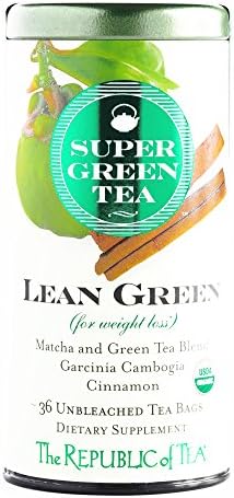 The Republic of Tea SuperGreen Tea Lean Green Blend 36 Count 1.8 oz each (4 Items Per Order, not per case)