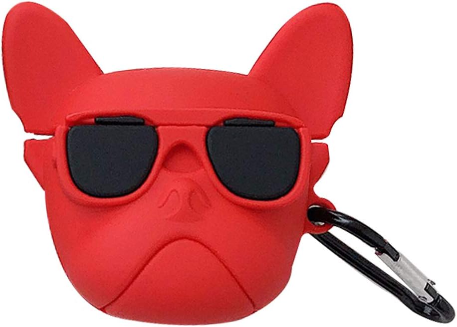 Fashion Cool Dog Protective Case Silicone Cover PVC Shell for Huawei FreeBuds 3 (Red)