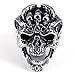 CICI TNASO Stainless Steel Skull Rings for Men Women, Titanium Skull Biker Ring with 5 Designs- Biomechan, Skull King, Gas mask, Goat Head, Steam Punk Style, Size 8-15
