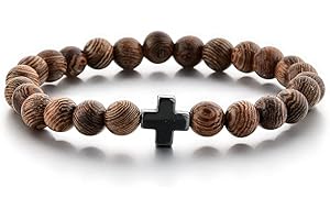 St John the Baptist Orthodox Brotherhood Christian Prayer Beads Bracelet – Wooden Beads & Cross – Multiple Sizes!