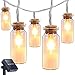 Solar String Lights, Oak Leaf 30 LEDs Waterproof Glass Jar LED Fairy Lights for Outdoor Garden Backyard Wedding Indoor Party, Warm White,9.8 ft
