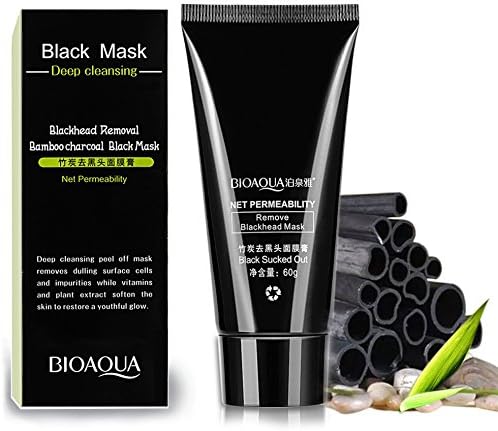 Blackhead Remover Mask,Black Facial Mask Activated Charcoal Face Mask Pore Control Skin Cleansing Purifying Bamboo Charcoal black mask purifying peel 60g