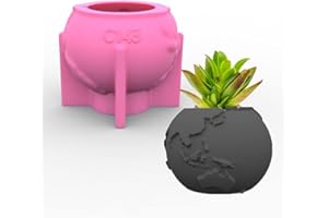ANKTILY Globe Shape Concrete Flower Pot Mold Succulent Planter Vase Silicone Mold Candle Pen Holder Mold Epoxy Resin Plaster Cement Clay Mould