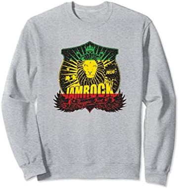 Unisex Rasta Ethiopian Flag Lion Of Judah Jam Rock Sweatshirt Large Heather Grey