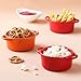 LIFVER Ramekins with Lids, 7 oz Oven Safe, Round Ceramic Ramekins, Set of 4 (2 Red, 2 Orange)