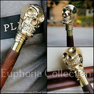 Bastón de madera de la colección Euphoria para caminar con calavera