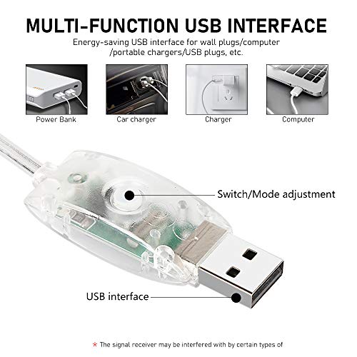Cadena de Luces, Guirnalda de Luces con 16 Modos, Guirnalda Luces LED USB, 10m 100 LEDs Guirnalda de Luces con Control Remoto y USB, para Carnaval,Casa,Navidad,Boda,Halloween,Bares, Restaurantes