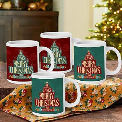 Buy Tied Ribbons Christmas Design Printed Coffee Mugs For