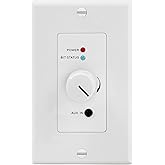 TNP Wireless Bluetooth Audio Receiver Wall Plate Mount, 120W BT 5.0 aptX Music Streaming Adapter - Speakers Stereo Amplifier Audio Volume Control, 3.5mm AUX Input for Sound Speaker Systems