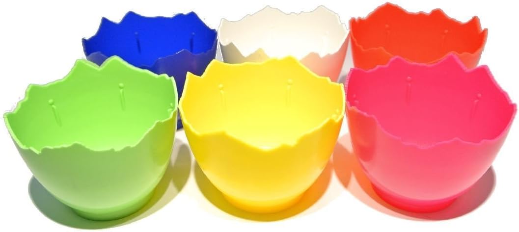 12x Bucket Egg Broken Assorted Colours Diameter 13 cm