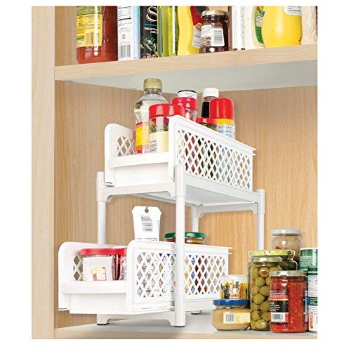 Ideaworks Twotier Under Sink Sliding Shelf, White, standard, (TV7465
