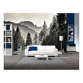 Country Road at The European Alps - Removable Wall Mural | Self-Adhesive Large Wallpaper - 66x96 inches