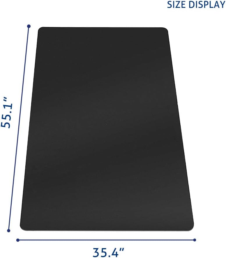 (55x35 Inch) PVC Office Chair Mat, Rectangle Computer Chair Mat for Hardwood Floors Protection -Black : Office Products
