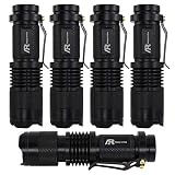 AR happy online (5 Pack) AR-100 LED Flashlight, 3 Light Modes Mini Tactical Torch, 350 Lumens Adjustable Focus Zoomable Light for Indoor, Outdoor, Camping, Hiking and Emergency