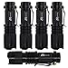 AR happy online 5 Pack AR-100 LED Flashlight, 3 Light Modes, Water Resistant, Mini Zoomable Flashlight Torch with Clip for Indoor, Outdoor, Camping, Hiking and Cycling