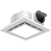 welnek Bathroom Exhaust Fan with Light, 130 CFM, 1.0 Sone, 1200 Lumens | 9.8"x9.8" Cutout, Fits 4" Duct, 6500K LED, 12" Grille, Moisture &amp; Odor Removal for Baths, Showers, Laundry Rooms