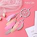 Tellpet Dreamcatcher Handmade Dream Catchers for Bedroom, Girls Gifts, Pink Colorful Feather