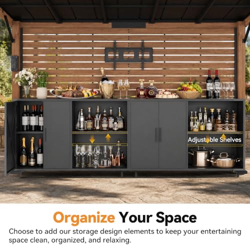 MODERNSHADE 6x12 Wood Grill Gazebo Review: Outdoor Bar with Power Strip & TV Mount image 22