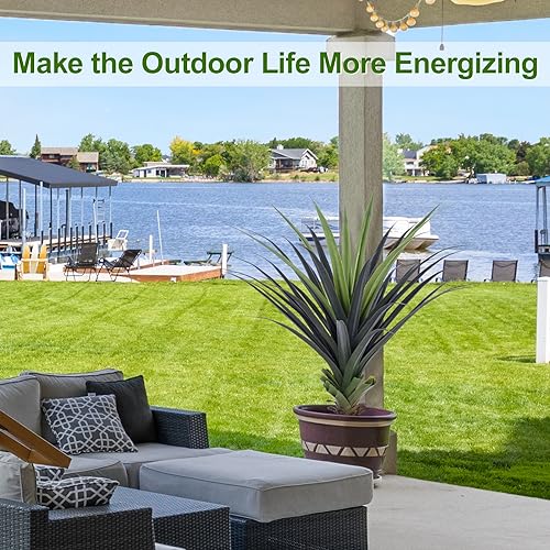 Keeplush Artificial Agave Plants with Spikes 4 Feet Artificial Plants Outdoor UV Resistant Small Artificial Indoor Plants 115cm Perfect for