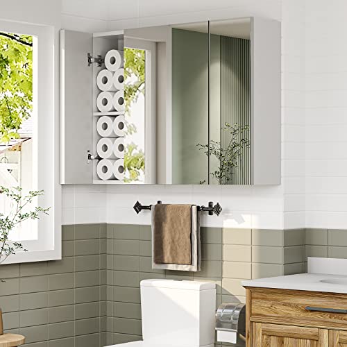 Medicine Bathroom Mirror with 3 Door 31.5 x 23.62 Inch