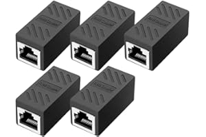 Floopstyle RJ45 Coupler Inline Coupler for Cat8/ Cat7/ Cat6/ Cat5e/ Cat5 for PC Router Modem PS5 Xbox Female to Female (5 Pac