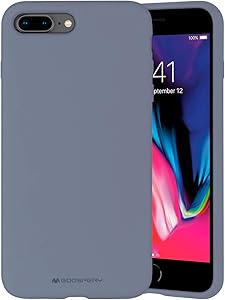 Goospery Liquid Silicone Case for Apple iPhone 8 Plus & iPhone 7 Plus (5.5 Inch) Jelly Rubber Bumper Case with Soft Microfiber Lining (Lavender Gray) IP8P-SLC-LGRY