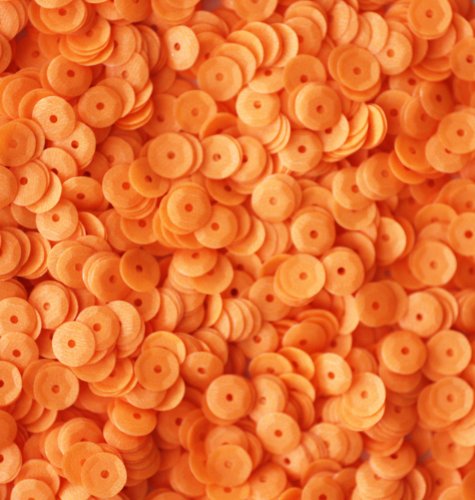 6mm CUP SEQUINS Facet PAILLETTES ~ ORANGE Neon OPAQUE FLUORESCENT ~ Loose paillette sequins for embroidery, applique, arts, crafts, bridal wear and embellishment. Made in USA