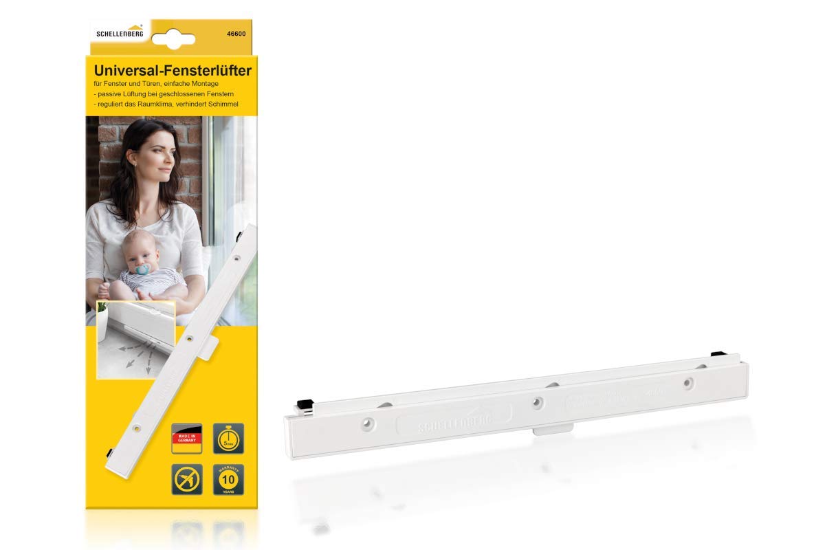 Schellenberg 46601 Window Fan Passive Ventilation for Window Casement Starter Set/Twin Pack White, 46600