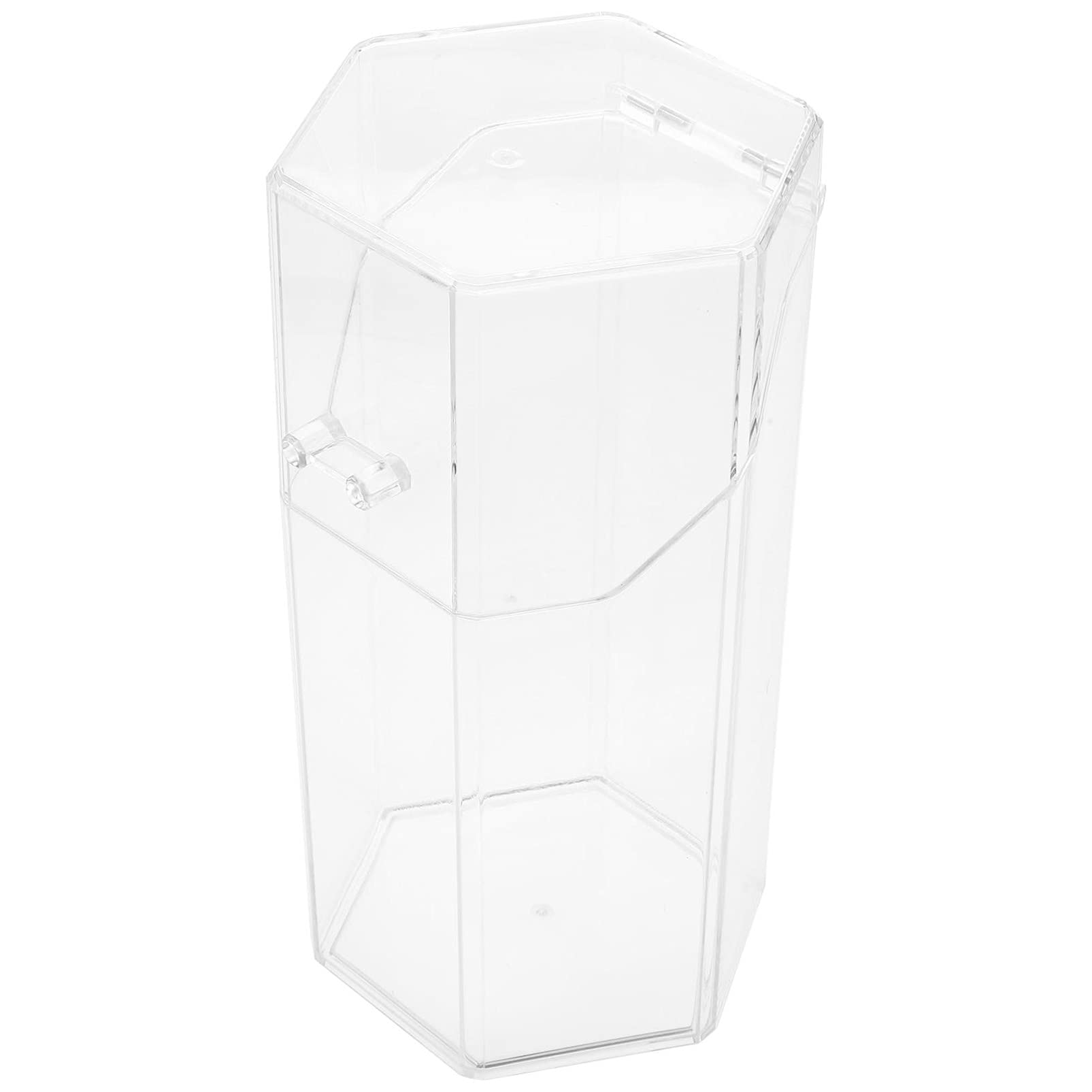 Acrylic Makeup Brush Holder Organizer with Lid Pencil Storage Bucket Comestic Box for Bathroom Bedroom