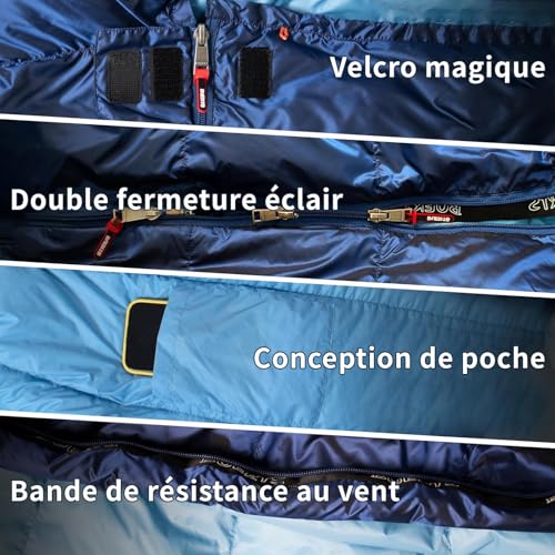 BUERTS Winter Sleeping Bag 680 FP Down Sleeping Bag Ultra Light for Adults and Teenagers Ideal for Hiking, Camping