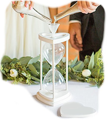 Cathy's Concepts Sands of Time Hourglass Unity Sand Ceremony Candle Alternative (Personalized Silver Set)