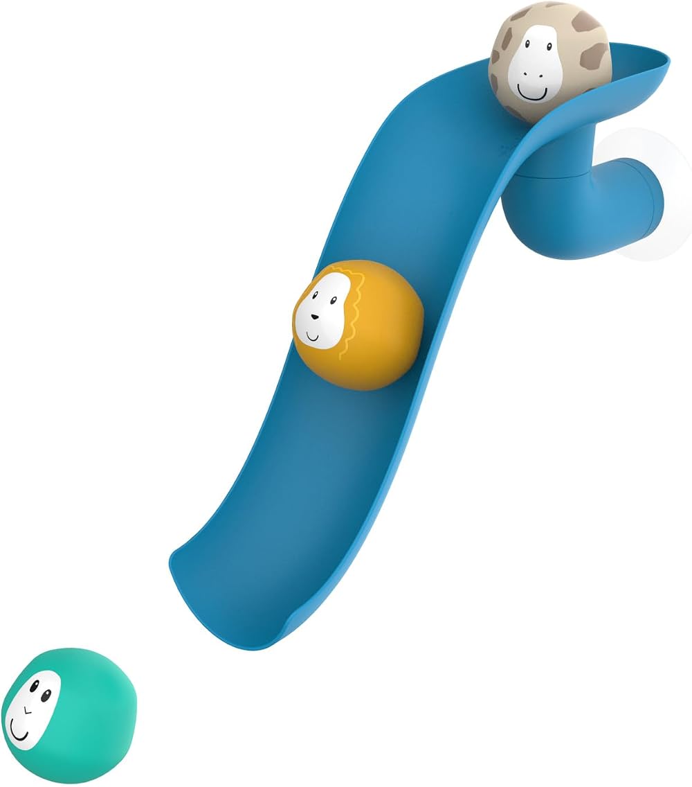 Matchstick Monkey Bathtime Slide Set Blue Antimicrobial 12 Months+