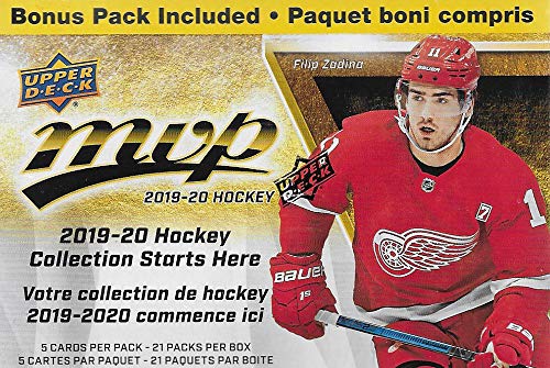 MVP 2019 2020 Upper Deck NHL Hockey Series Unopened Blaster Box of 21 Packs with Chance for Rookies Plus #1 Draft Picks Cards and Blaster Exclusive Gold Scripts