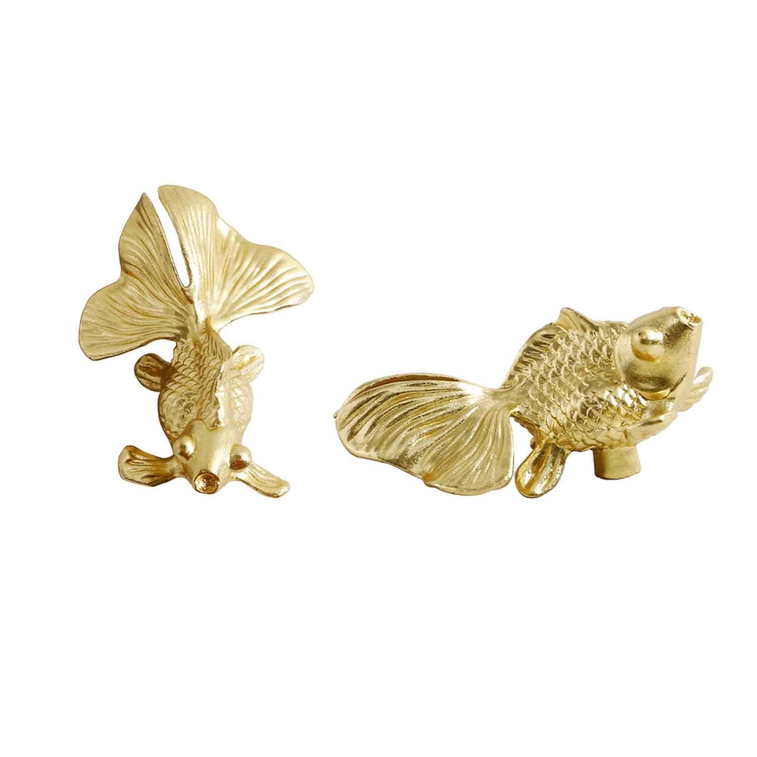Photo 1 of AUPKROT JSBWSFA 2PCS Goldfish Cabinet Knobs, Animal Knobs Cabinets and Drawers Knob for Cabinets Gold Drawer Knob Metal Dresser Pull Cupboard Handles