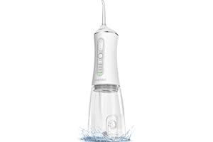 FRESKO Water Dental Flosser, 50-Day Battery Life Oral Irrigator with Constant Pressure, 300ML Water Flosser with 5 Nozzles for Teeth Cleaning, IPX7 Waterproof, Ideal for Braces and Sensitive Gums